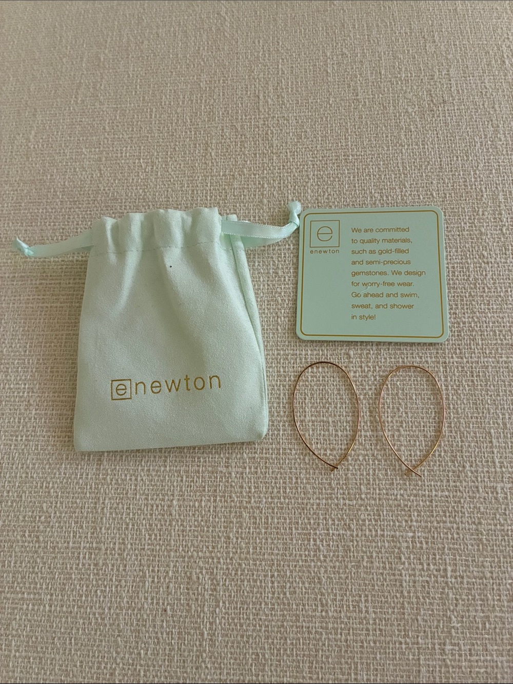 E Newton Teardrop Earrings Goldtone